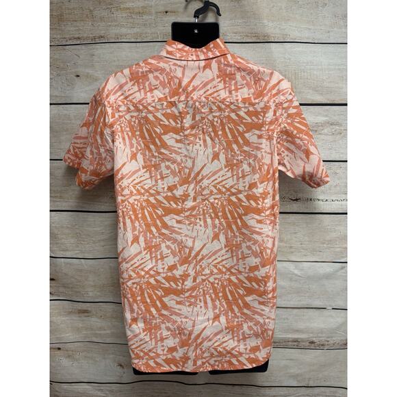 Columbia Shirt Mens Size Small Orange Floral Short Sleeve New Button Down - Picture 3 of 12